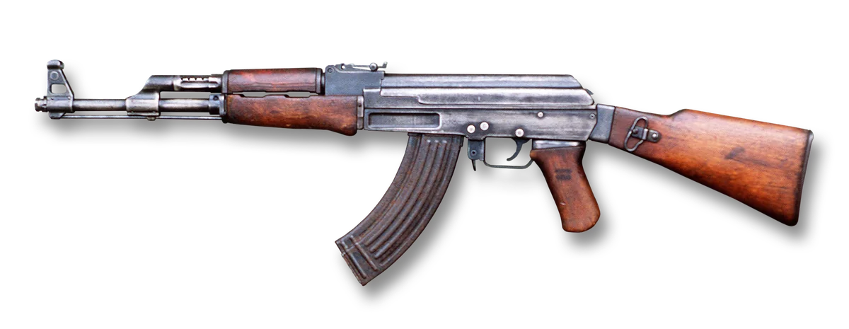 Soviet AK-47 assault rifle with wooden furniture