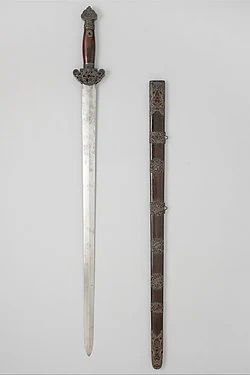 Chinese jian, a straight double-edged sword with tassel