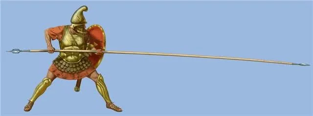 Illustration of a Macedonian phalangite with sarissa
