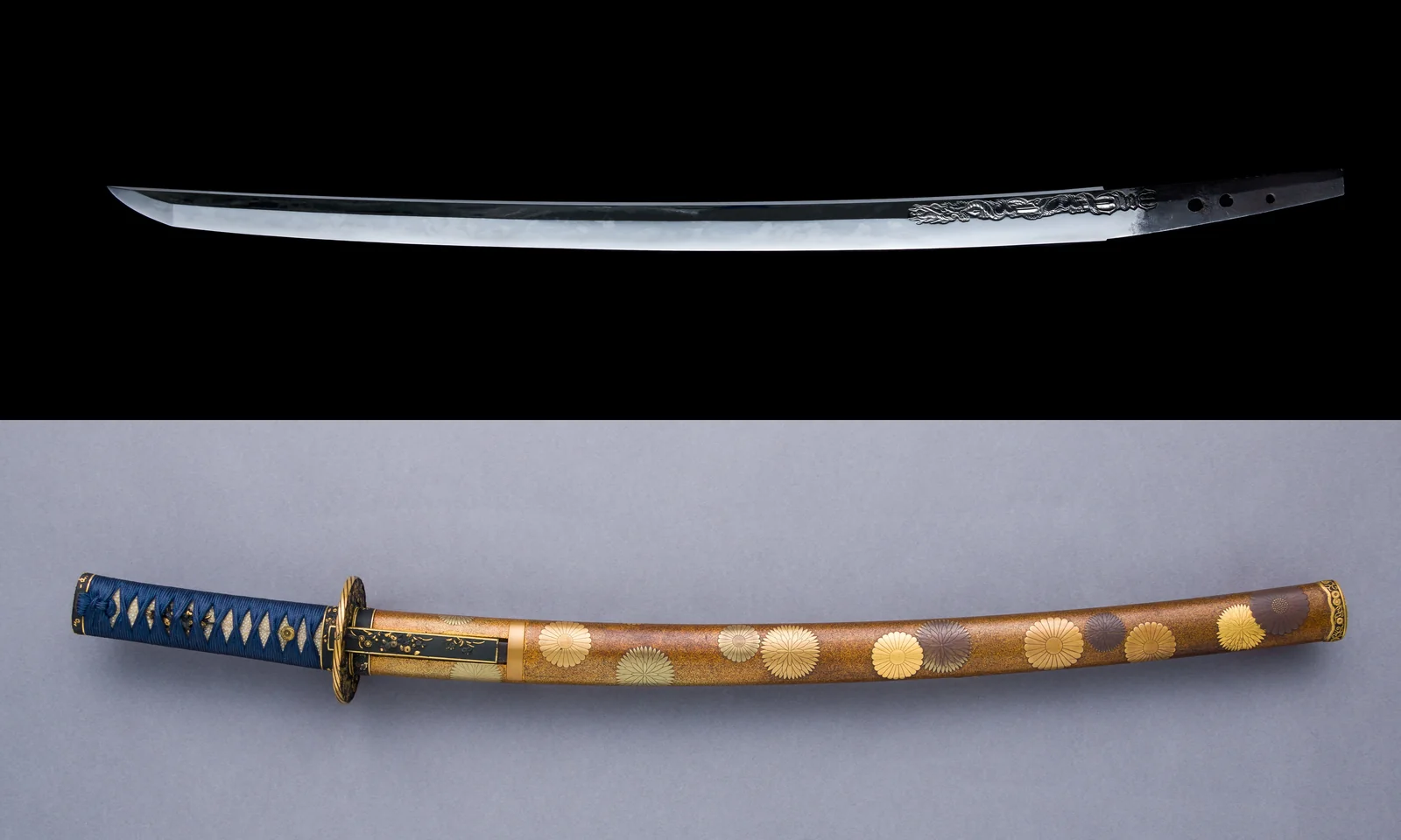 Japanese wakizashi short sword with mountings