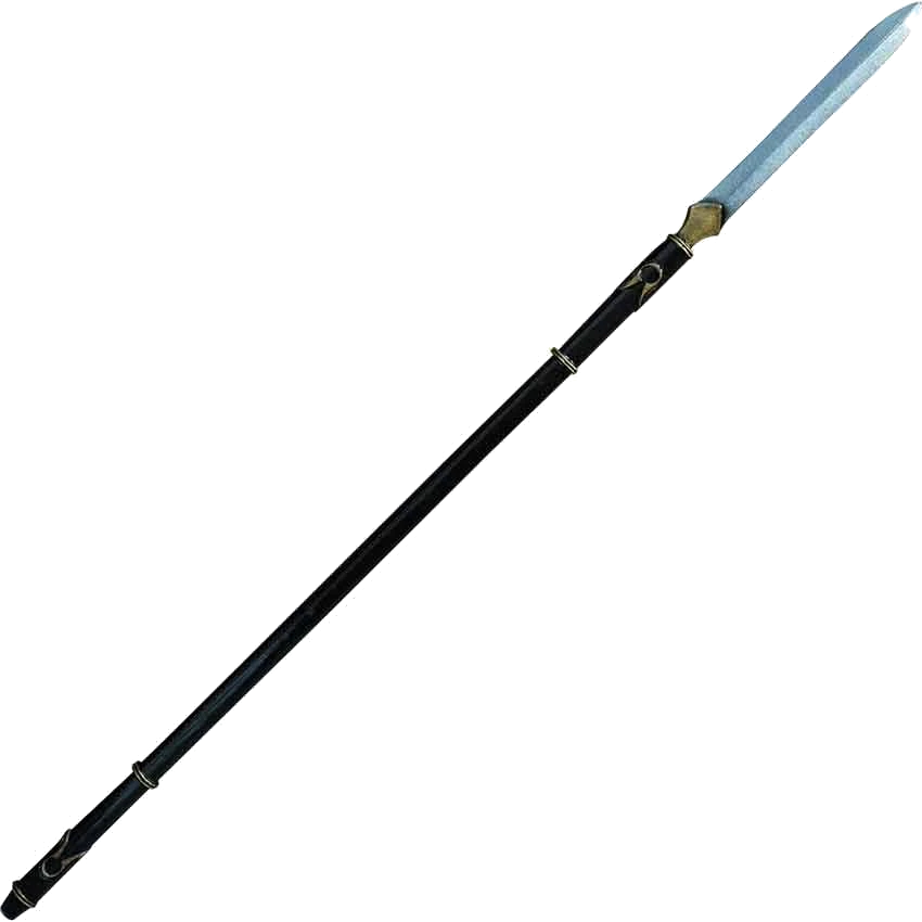 Japanese yari spear head with portion of shaft
