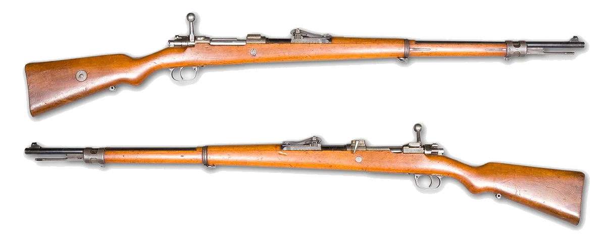 Mauser Gewehr 98 bolt-action rifle, both sides shown