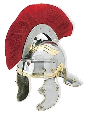 Reconstruction of a Roman Imperial Gallic helmet with centurion's transverse crest