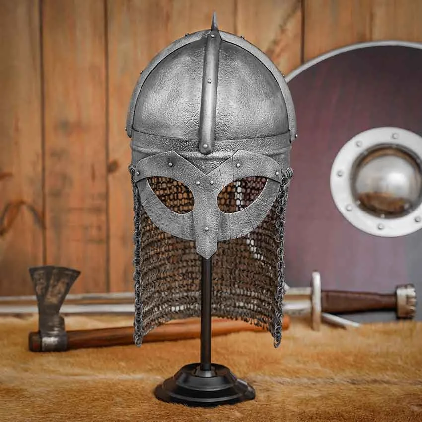 Reconstruction of the Gjermundbu Viking helmet with spectacle face guard